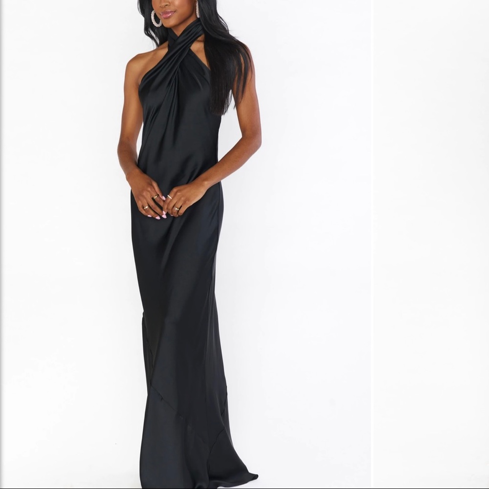 Worn ONCE! LIKE NEW! Jasmine Halter Maxi Dress in Black /Gown /Show Me Your Mumu